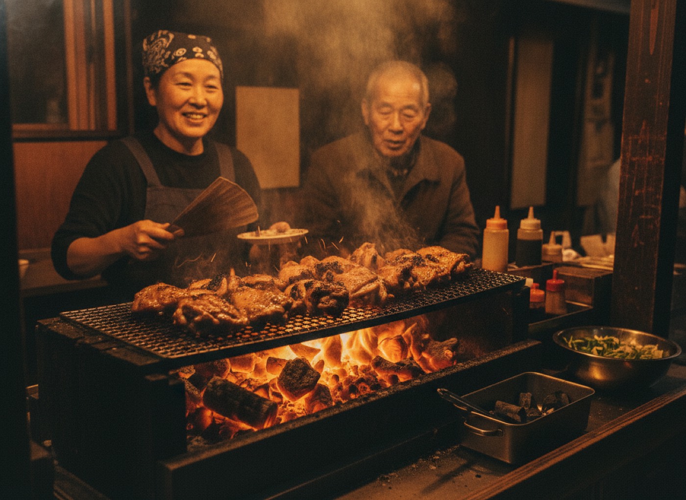 炭火大和 炭火もも焼き 移動販売